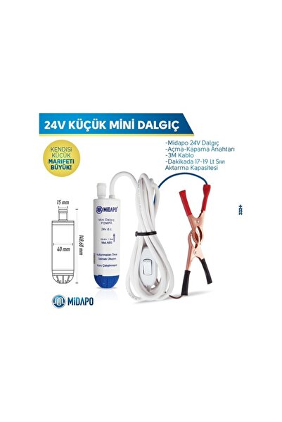 Midapo 24 volt Kucuk D.c Mini Dalgıc Su Aktarma Pompası
