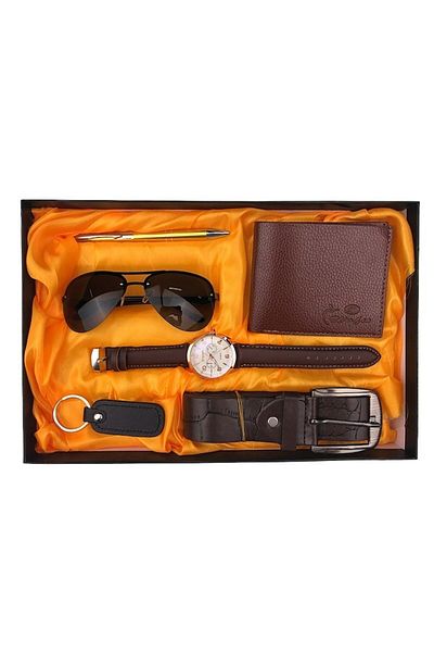 OEM Men's Set, 6 Pieces: Wallet/Keychain/Pen/Watch/Sunglasses/Belt, 32x21cm