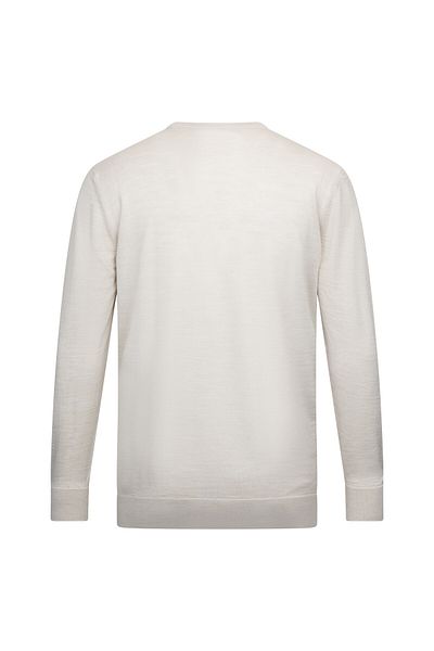 Hatemoğlu Beige Regular Fit Jacquard Crew Neck Wool Knitwear Sweater