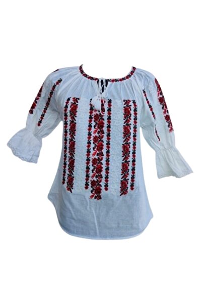 OEM Traditional women's blouse, cotton, red, size M