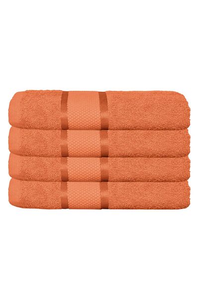 OEM Set 4 hand towels, Cotton, Uni, 400g/m², 30x50cm, Orange