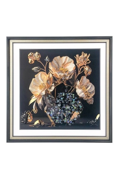 OEM Tablou din plastic cu imagini imprimate cu pietricele, 44x44 cm, multicol...
