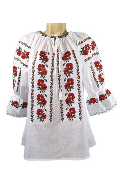 OEM Women's Blouse, Cotton, 3/4 Sleeve, Traditional Multicolor Floral Design, Size S