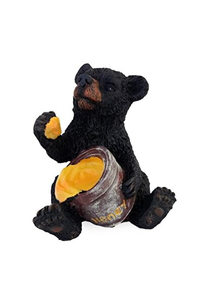 OEM Ursuleț decorativ din rășină cu borcan de miere, 15 cm