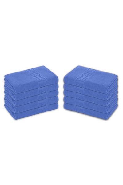 OEM Set 10 prosoape de baie, Bumbac, Bordura Greceasca, 500g/m², 70x140cm, Albastru