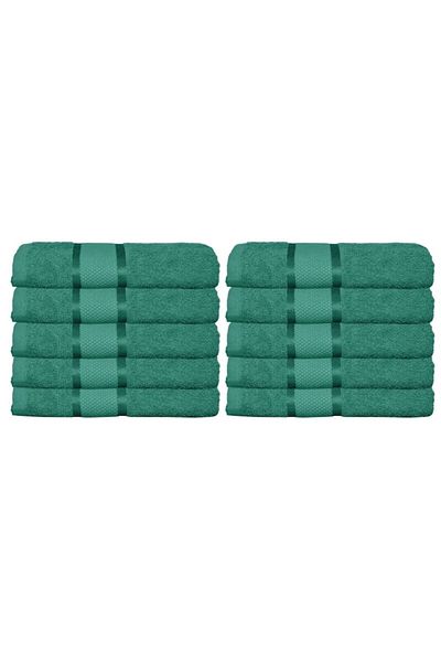 OEM Set 10 bath towels, Cotton, Uni, 400g/m², 70x140cm, Dark Green