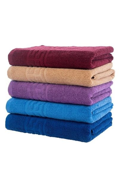 OEM Set 5 Bath Towels, Cotton, Greek Border, 500g/m², 70x140cm, M19, Multicolor