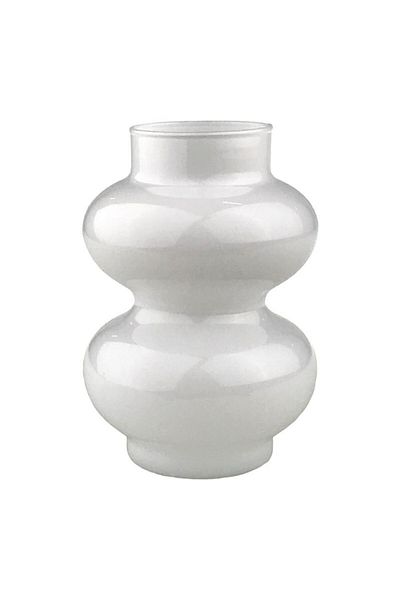 OEM Glass Vase, Rounded, 12X17 cm, White