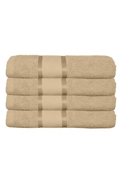 OEM Set 4 Hand Towels, Cotton, 30x50cm, 400g/m², Cappuccino