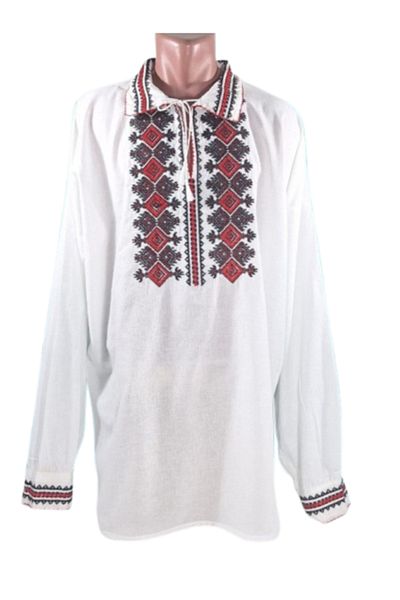 OEM Ie Traditionala Barbati, Broderie Rosu-Negru, Maneca Lunga, Bumbac, Marime 4XL
