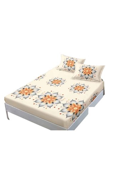 OEM Cearșaf și fețe de pernă, Finet, 3 bucăți, 1 persoană, 140x200cm, imprimeu floral, multicolor