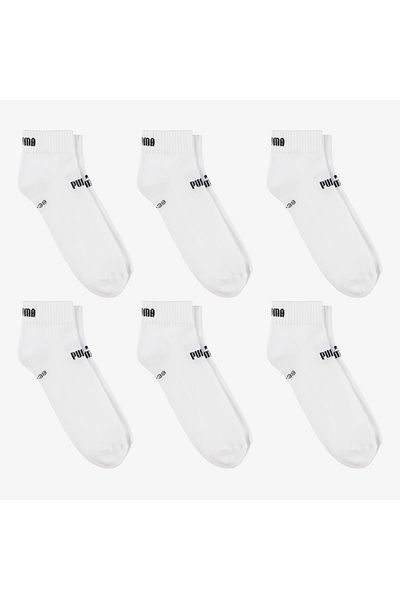 Puma Elements Quarter Unisex White 6-Piece Socks