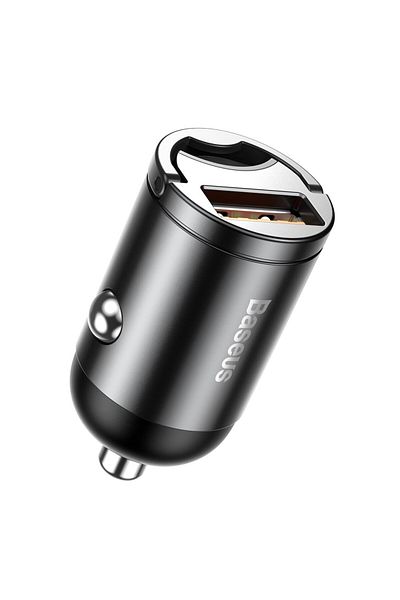 Baseus Mini ładowarka samochodowa inteligentna Tiny Star USB 30W Quick Charge szary