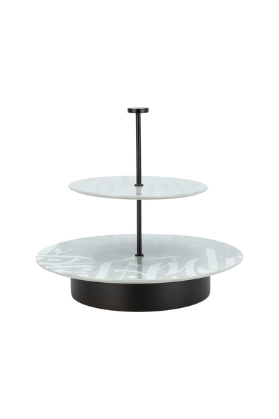 LA MESA سلام - حامل تقديم من الفولاذ المقاوم للصدأ ذو طبقتين