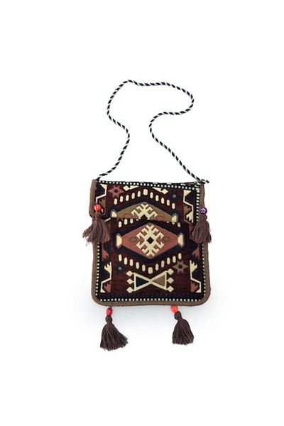 OEM Geanta cu Ciucuri, Broderie Traditional, Poliester, 30X33cm, Multicolor M5