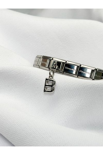 Sumen Butik B Figured Hanging Steel Italian Charm
