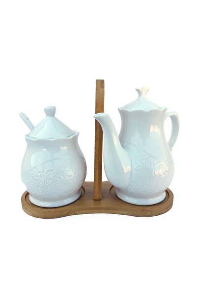 OEM Set Bucatarie, Oliviera 2 Piese, cu Suport de Lemn, 23x16cm