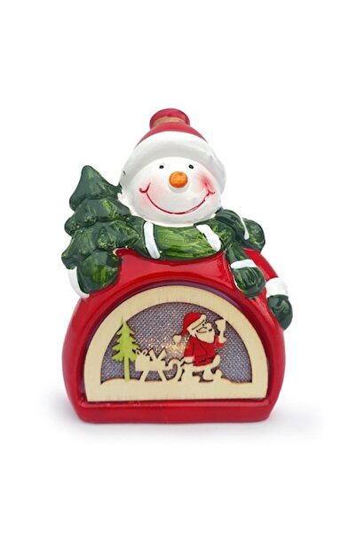 OEM Decoratiune de Craciun Luminoasa, Ceramica, 9x13cm, Multicolor, Om de Zapada