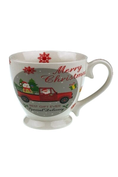 OEM Cană conică Crăciun Fericit, 10x10 cm, Multicoloră, M1