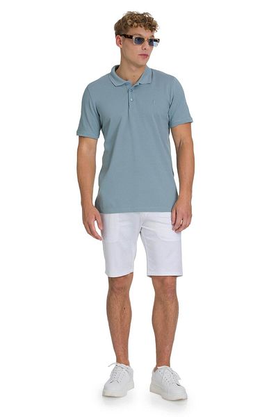 Hatemoğlu Blue Regular Fit 100% Cotton Polo Neck T-Shirt