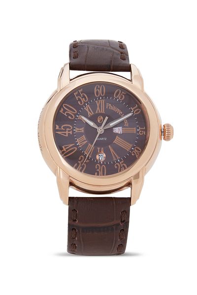 Philippe Moraly Men's Leather Analog Watch L1375ROO