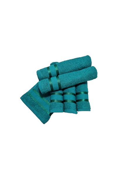 OEM Set 6 dark green towels for hands, 30 x 50 cm, 100% cotton, 400 GSM
