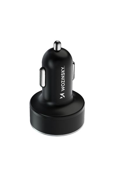 WOZINSKY Încărcător auto cu afișaj 50W 2xUSB-C și 2xUSB-A - negru