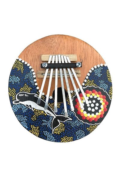 OEM Decorațiune din coajă de cocos în formă de kalimba cu chei metalice și modele lucrate manual, M2, 14x1