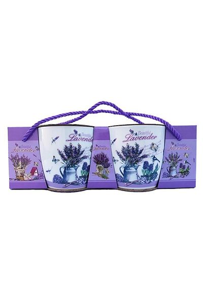 OEM Set of two ceramic cups with lavender, packaged in handbag box, 150ml, Model1