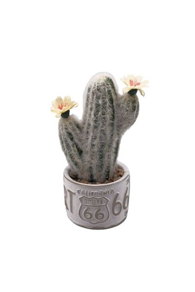 OEM Decoratiune cactus in ghiveci pvc/ceramica, 22x9x9 cm verde M1