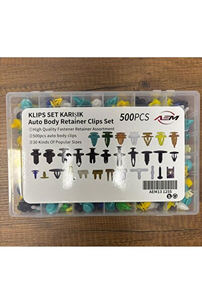 AEM 500 Parça Trim Klip Araba Bağlantı Elemanları , Kapı Döşeme Klips Seti