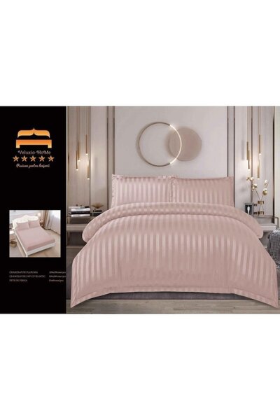 OEM Double Bedding Set, Uni, Damask, 4 Pieces, 2 Persons, 180X200cm, Coffee with Milk