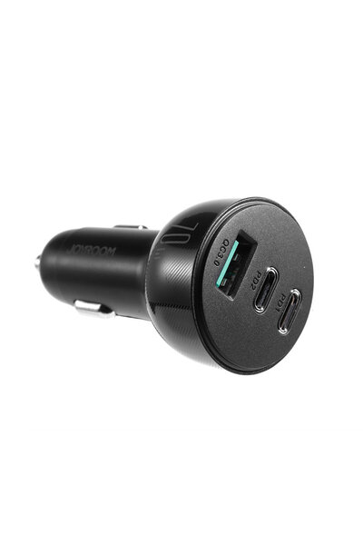 Joyroom Încărcător auto pentru brichetă cu 3 porturi USB și 2x USB-C 70W - Negru