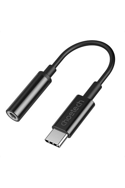 CHOETECH Przejściówka adapter audio USB-C - Jack 3.5mm 11cm czarna