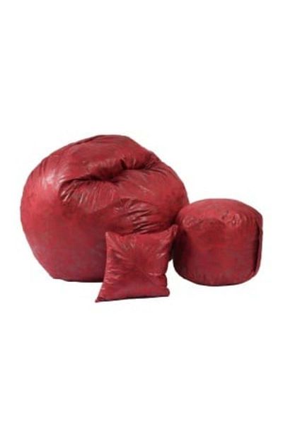 Pufrelax Set Fotoliu Matusalem cu Otoman (suport picioare) si Perna, Material Textil - Cranberry
