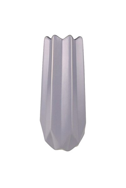OEM Ceramic Vase with Stripes, Scalloped Rim, M2, 10x20 cm