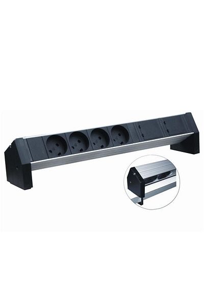 ARETEX Retex PDU din aluminiu 380x45x45 mm, 4 K prize, 24155804