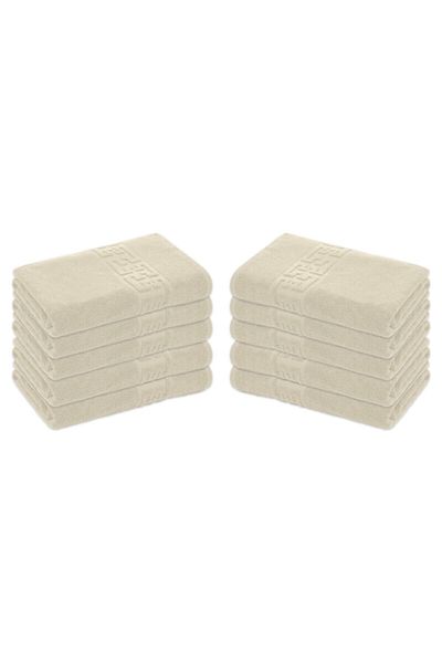OEM Set 10 Bath Towels, Cotton, Greek Border, 500g/m², 70x140cm, Ivory