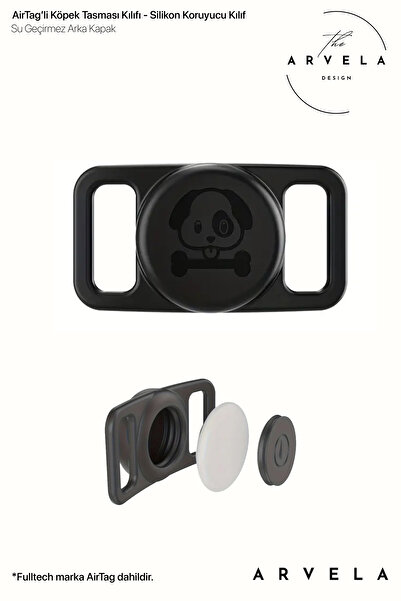Arvela AirTag’li Köpek Tasması Aksesuarı – Silikon Takip Cihazı Kılıfı
