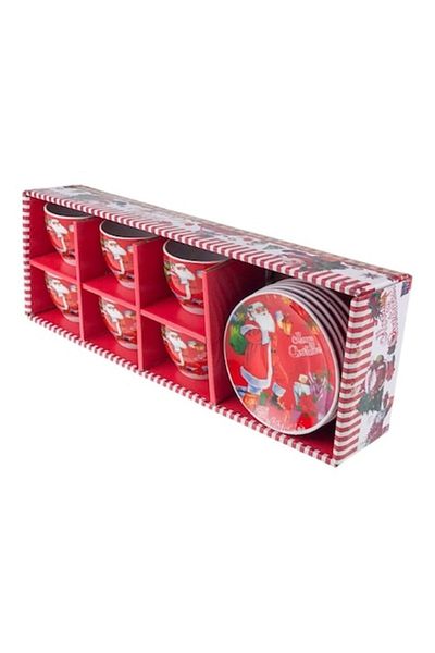 OEM Ceramic set of six Christmas cups and plates, 42x15 cm