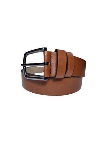 OEM Men's Belt, Leather, Light Brown, Width 3.5 cm, 120 cm