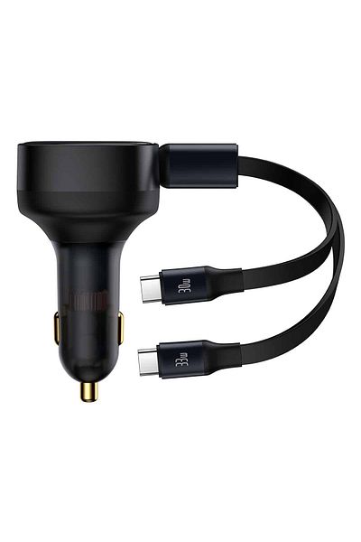 Baseus 2w1 Ładowarka samochodowa 33W 2x USB-C Enjoyment czarna