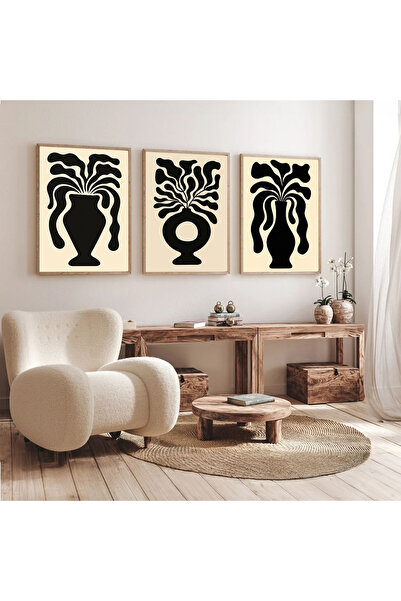 Dekorsiahome Комплект за рисуване на хол/кухня с дървена рамка от 3 части SET...