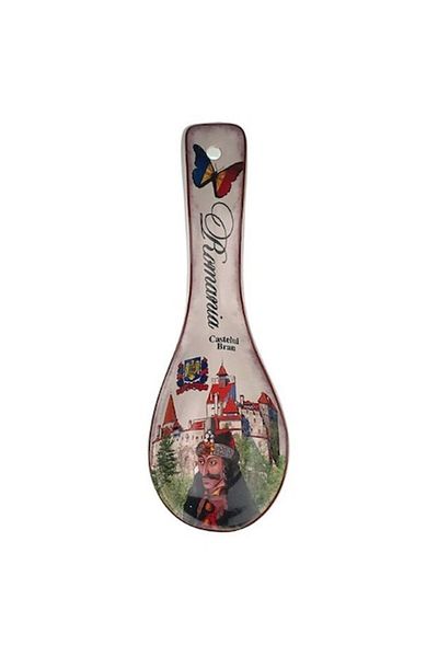 OEM Ceramic Spoon Rest - Message Castelu Bran, 9x27cm, Multicolor