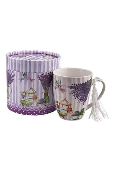 OEM Cană ceramică cu lavandă și sfoară, cutie cadou