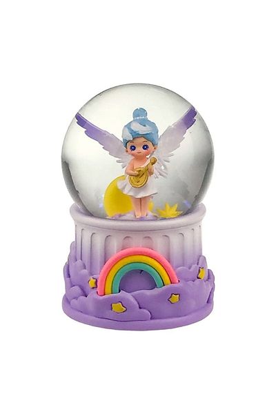 OEM Decoratiune glob cu inger, 10x16, rasina, multicolor