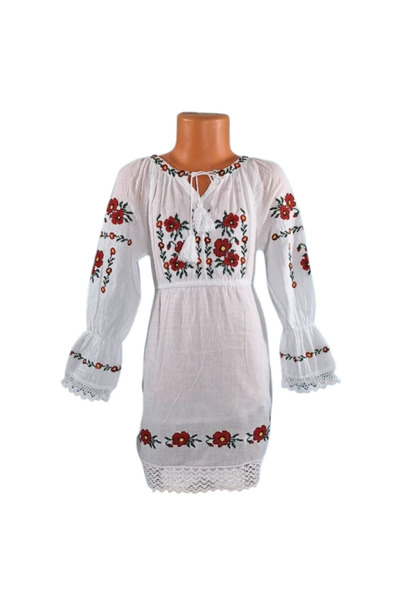 OEM Rochie tradițională din bumbac pentru fete cu broderie florală