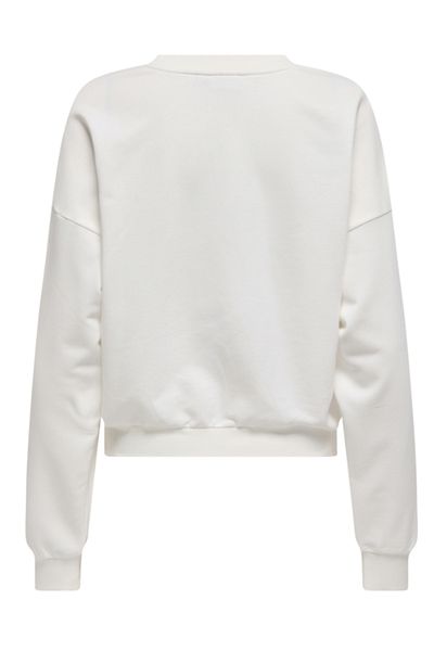 ONLY Onlodessa L/S O-Neck Box Ub Swt Women's White Printed Sweat