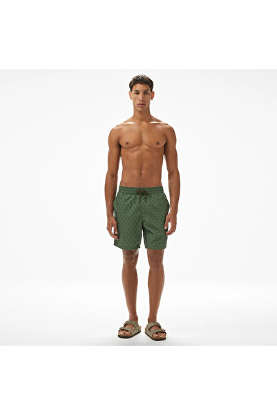 Guess Man Green Swimtrunk Medium Embossed Logo