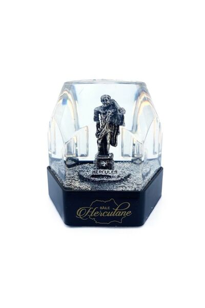 OEM Plastic Globe with Hercules Statue, Text 'Baile Herculane', 8x8 cm